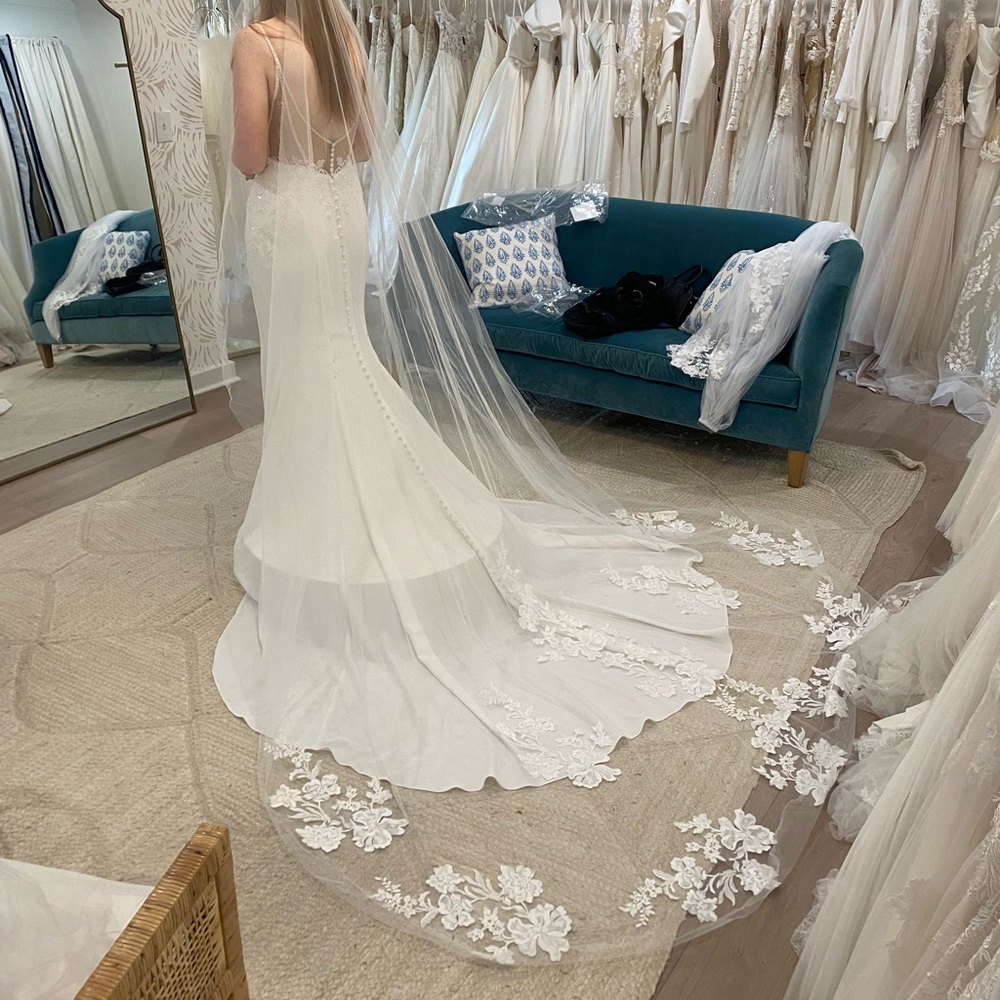 Cathedral Length Veil with Floral Appliqués